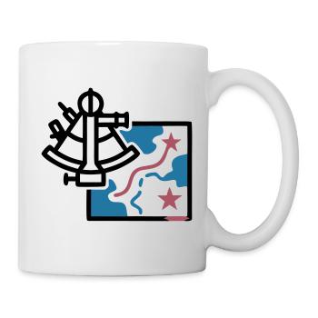 Sextant Navigation Karte Vektor - Tasse - Weiß - Rechts