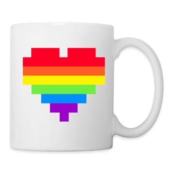 Pixel Herz Regenbogenfahne - Tasse - Weiß - Rechts