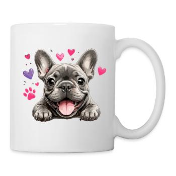 Bouledogue français Amour au cœur - Mug blanc - blanc - Droite