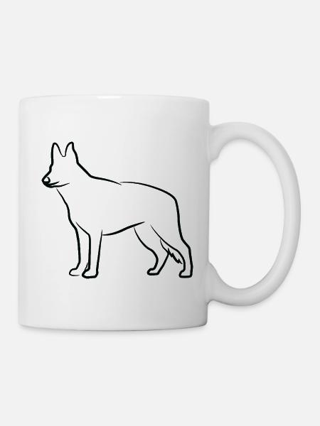 Schäferhund Skizze - Tasse - Weiß