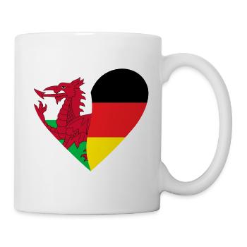 Drachenflagge Herzdesign Wales - Tasse - Weiß - Rechts
