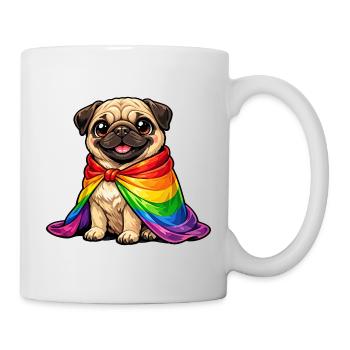Pug Pride Dog Rainbow Cloak LGBTQ - Mug - white - Right