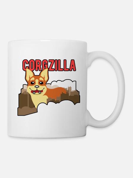 Corgzilla Funny Corgi Dog Monster Design - Mug - white