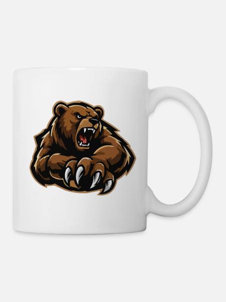 Wütige Bärenklaue Illustration - Tasse - Weiß