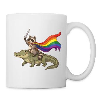 LGBTQ-Pride-Monat – Stolzer LGBTQ-Waschbär - Tasse - Weiß - Rechts