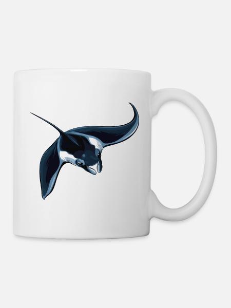 Rochen Mantarochen - Tasse - Weiß