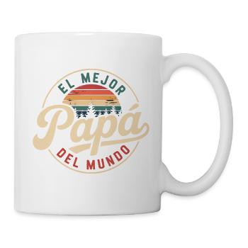 l Mejor Papá del Mundo Vintage Sunset - Tasse - Weiß - Rechts