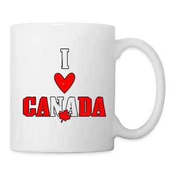 Ich liebe Kanada, stolz, kanadisches Herz Kanada, - Tasse - Weiß - Rechts
