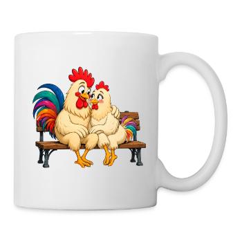 Hahn und Henne - Tasse - Weiß - Rechts