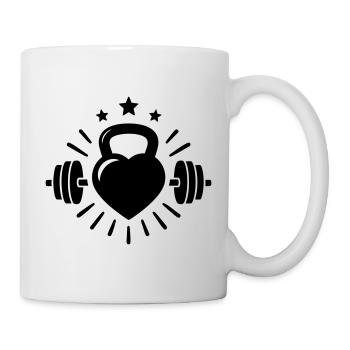Kettlebell Heart Dumbbell – Love Lifting - Mug - white - Right
