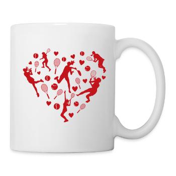 Silhouettes de cœurs de tennis - Mug blanc - blanc - Droite