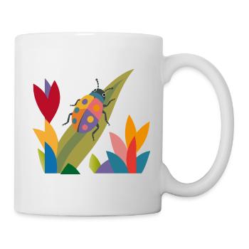 Colorful insect in the flower field – nature motif - Mug - white - Right