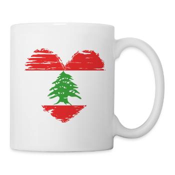 Flagge von Cedar Heart Libanon - Tasse - Weiß - Rechts