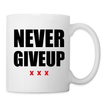 Ne jamais abandonner le noir/rouge - Mug blanc - blanc - Droite