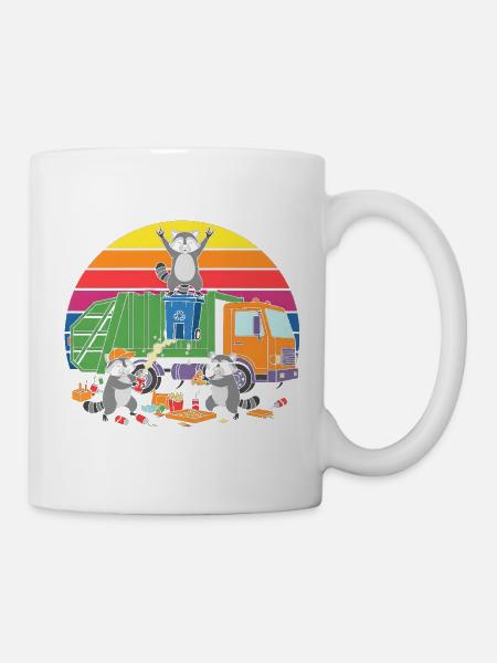 Recycling-Räuber im Regenbogen - Tasse - Weiß