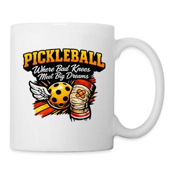 Grands rêves au pickleball, puissance des genoux - Mug blanc - blanc - Droite