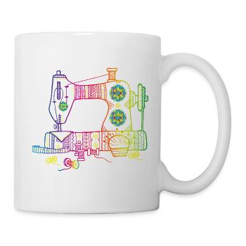 Lebendiges Nähmaschinen-Ornament - Tasse - Weiß - Rechts
