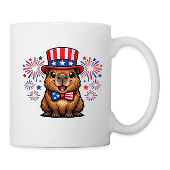 Capybara Wasserschwein Patriot Independence Day - Tasse - Weiß - Rechts