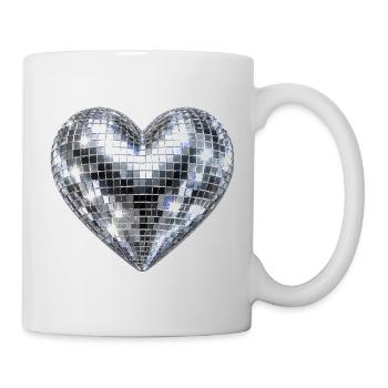 Herz Disco Glitzer - Tasse - Weiß - Rechts