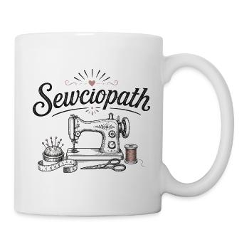 Sewciopath Vintage Näh-Skizze - Tasse - Weiß - Rechts