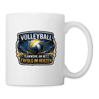 Volleyball – Erfolg im Herzen - Tasse - Weiß - Rechts