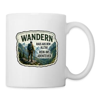 Wandern – Raus aus dem Alltag - Tasse - Weiß - Rechts