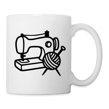 Machine à coudre Laine tricot Couture fait main - Mug blanc - blanc - Droite