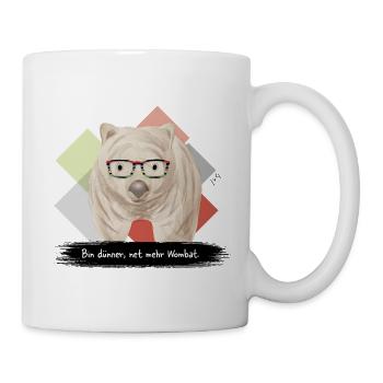 JvG Wombat "Bin dünner, net mehr Wombat." - Tasse - Weiß - Rechts