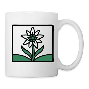 Edelweiss Blume Berge Wandern Alpenverein - Tasse - Weiß - Rechts