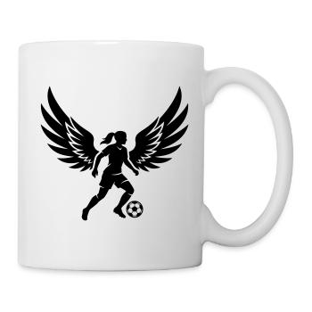 Fussballerin Fussball Silhouette - Tasse - Weiß - Rechts
