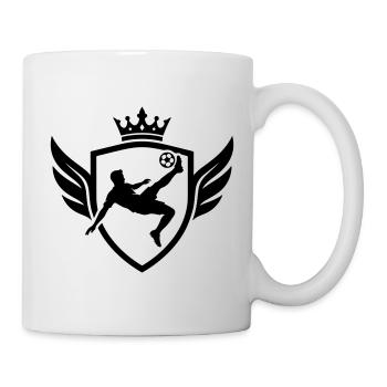 Blason du footballeur à coup de pied aérien - Mug blanc - blanc - Droite