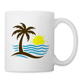 Palm Tree Beach Sea - Mug - white - Right