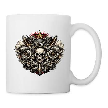 Mechanische Schädel- und Sternmotoren - Tasse - Weiß - Rechts