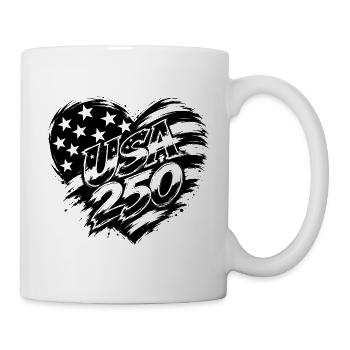 USA 250 Jubiläumsherz - Tasse - Weiß - Rechts