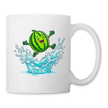 Éclaboussures de pastèque, ambiances de piscine d’été, mesdames - Mug blanc - blanc - Droite