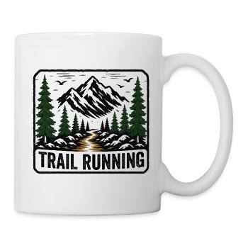 Trail Running Mountain Forest Badge - Mug - white - Right
