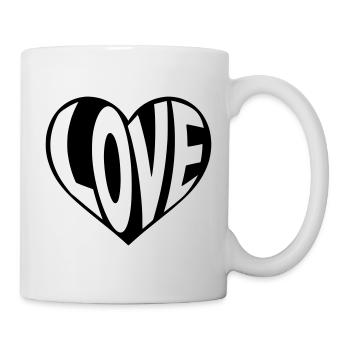 Love Herz, Liebe Herzmotiv  - Tasse - Weiß - Rechts