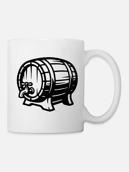 Bierfass Symbol Bier - Tasse - Weiß