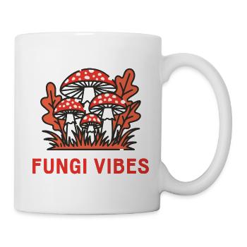 Toadstool Fungi Vibes Saying Mushrooms Autumn Forest - Mug - white - Right