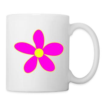 Neon Pink Blossom Magic Yellow Center - Mug - white - Right