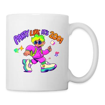 2001 Neon Party Stil - Tasse - Weiß - Rechts