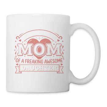 Proud Mom Awesome Daughter | Humour Mère Fille - Mug blanc - blanc - Droite