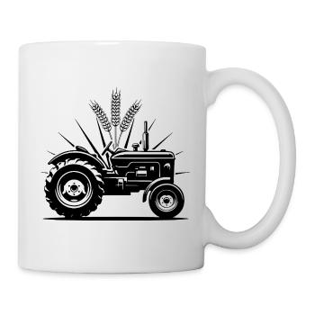 Traktor Landwirtschaft Weizen Ernte Feld - Tasse - Weiß - Rechts