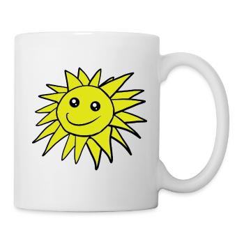Soleil, sourire, visage, soleils, soleils - Mug blanc - blanc - Droite