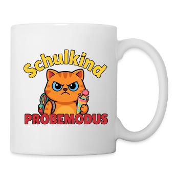 Schulkatze im Problemmodus - Tasse - Weiß - Rechts