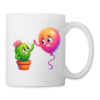 Amitié Ballon Cactus - Mug blanc - blanc - Droite