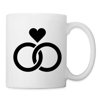 Hochzeit, Verlobung, Hochzeitsfeier - Tasse - Weiß - Rechts