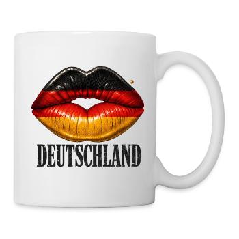 Lippen mit Deutschland-Flagge - Tasse - Weiß - Rechts