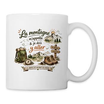 Aventure Montagne Liberté et Randonnée - Mug blanc - blanc - Droite