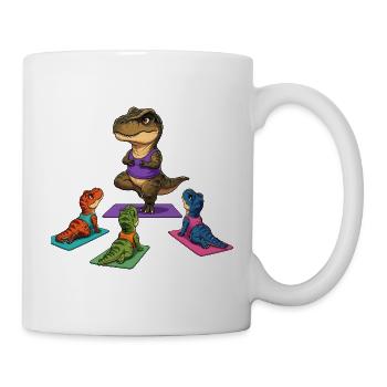 Dino Yoga Leader: Yogamatten Parade - Tasse - Weiß - Rechts